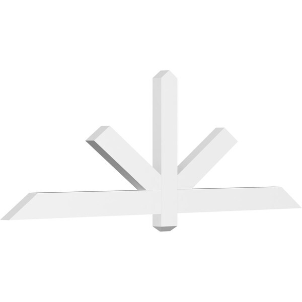 Ekena Millwork Kennewick Architectural Grade PVC Gable Bracket, 72"W x 24"H x 2"D x 4"F, 8/12 Pitch GBP072X24X0204KEN00 - main